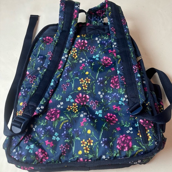 Lesportsac Route Backpack Navy Blue Ditsy Floral Print Cottagecore - Picture 2 of 8